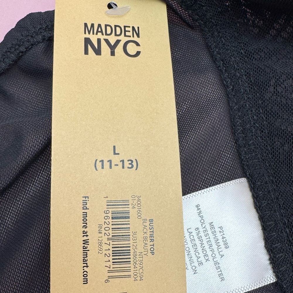 Madden NYC Black Lace Bustier – Size L (11–13) – NWT, Wireless - Picture 14 of 15